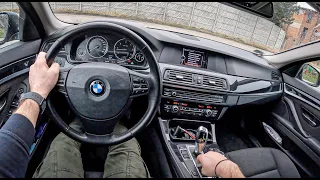 2012 BMW 5 F11 [525D 218 HP] | POV Test Drive #1066 Joe Black