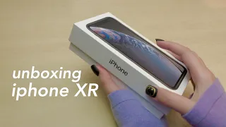 iphone xr unboxing in late 2021 | black, 64gb | +accessories