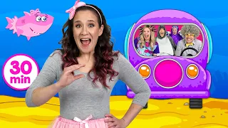 Baby Shark (Wheels on the Bus version) and more Nursery Rhymes - 30 mins Kids Collection