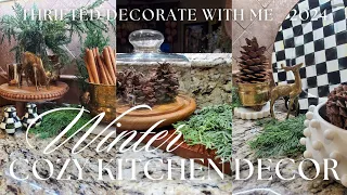 WINTER COZY KITCHEN DECORATE WITH ME 2024 | Home Decor Inspiration & Ideas | NEW THRIFT FINDS!
