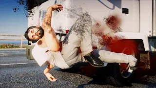 GTA 5 -- HUMANS vs CAR CRASHES (slow-motion)