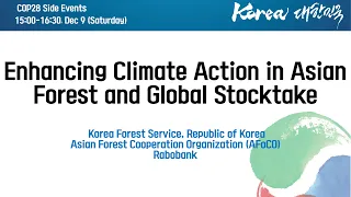 Enhancing Climate Action in Asian Forest and Global Stocktake