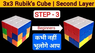 HOW TO SOLVE RUBIK'S CUBE 2ND LAYER IN HINDI | SPECIAL TUTORIAL FOR SECOND LAYER OF RUBIK'S CUBE