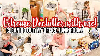 EXTREME DECLUTTER JUNK ROOM CLEAN WITH ME | CLEAN WITH ME | CLEANING MOTIVATION 2024
