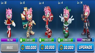 Sonic Forces Speed Battle - All Amy Skins: Rusty, Paladin, Jingle Belle, All Stars and Amy Gameplay