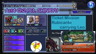 【DFFOO】[GL] Act4 Ch2 Pt1 SHINRYU ／ Ticket Mission ／ Rubicante carrying Leo