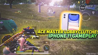 HIGH-TIER LOBBY CLUTCHES 💥 IPHONE 11  SMOOTH+EXTREME | PUBG / BGMI TEST 2023⚡️| 3 FINGER+FULL GYRO