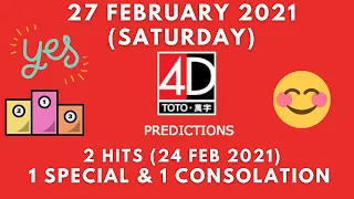 Foddy Nujum Prediction for Sports Toto 4D - 27 February 2021 (Saturday)