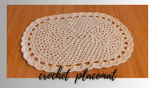 Easy  oval crochet   placemat💜
