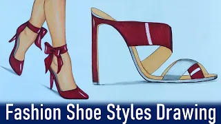 How to draw High-Heeled Shoe Every Girl Should Have / New Shoes Styles & Design