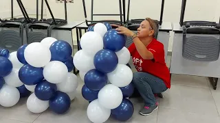 Оформление воздушными шарами школы на выпускной!