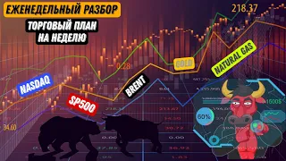 Индексы Sp500 и Nasdaq в волне 3, прогноз на нефть, обзор на золото и газ