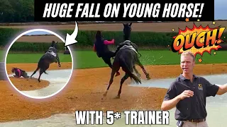 HUGE FALL ON YOUNG HORSE! | WITH 5* TRAINER NICK GAUNTLETT || VLOG 79