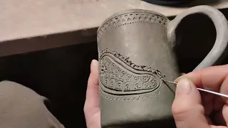 Изготовление керамической чашки с пейслийским узором