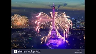 Timelapse Eiffel Tower New Year Celebration In Paris France. Amazing Video