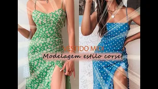 📐MODELAGEM VESTIDO ALCINHA + CORPINHO ESTRUTURADO RECORTE BUSTO