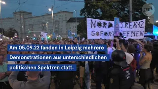 Rechte und linke Proteste gegen die aktuelle Krisenpolitik der Regierung am 05.09.22 in Leipzig