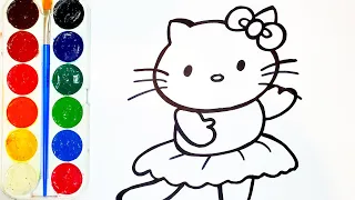 How to draw Hello Kitty. Drawing lessons for children. Easy drawing Coloring book.Як намалювати.