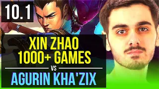 XIN ZHAO vs Agurin KHA'ZIX (JUNGLE) | 1000+ games | EUW Challenger | v10.1