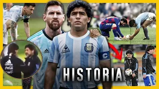 El día que MARADONA le enseña a MESSI a patear los TIROS LIBRES  | HISTORIA