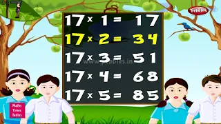 Table of 17 in English | 17 Table | Multiplication Tables English | Learning Video | Pebbles Rhymes