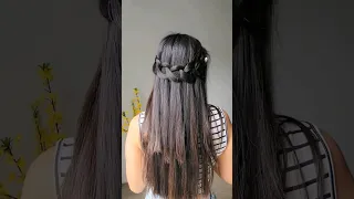 Try this Pretty Open Hair Hairstyle Day 6/30-day hair series #shortsviral  #waterfallbraid