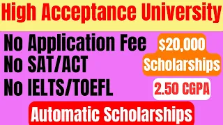 Study In USA | No Application Fee | No SAT/ACT | No IELTS/TOEFL | $20,000 Scholarships | 2.50 CGPA