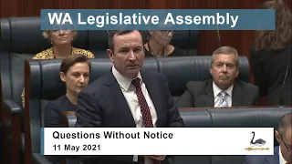 WA Legislative Assembly Question Time - 11 May 2021