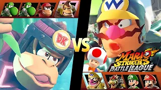 Mario Strikers Battle League Team Donkey Kong vs Team Wario at Urban Rooftop