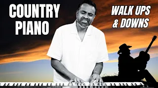 Country Piano Walk ups & Walk downs 🧗🏽‍♀️🎹 with Grace Notes & Ghosts - EASY Stepwise Tutorial