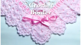 Easy Crochet border for any crochet or knit baby blanket #133