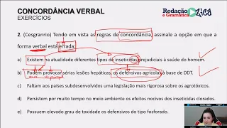 CONCORDÂNCIA VERBAL: RESOLUÇÃO DE EXERCÍCIOS - Profa. Pamba