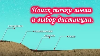 Поиск точки ловли и выбор дистанции. Рыбалка донными снастями.