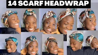 14 SIMPLE SILK HEADSCARF STYLES / Scarf/ Headwrap/ Tutorial