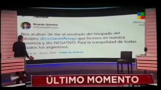 Ceferino Reato, panelista de  Intratables se entristeció por el resultado del test de Arroyo