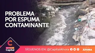 Barrio de Soacha fue inundado por espuma contaminante de un río de aguas residuales