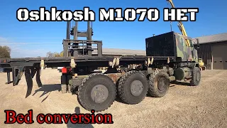 Ex military Oshkosh HET M1070 flatbed conversion. 8x8 off-road flatbed heavy hauler