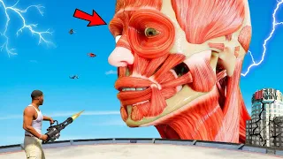 Giant Titans Attacked AND Destroys LOS SANTOS In Grand Theft Auto V - Attack on Titan