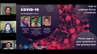 Webinar on COVID-19 |  Ask The Experts - Part 4 | Role of Language during a Pandemic I 17 April 2020