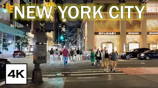 1-Hour New York City · Night Walking Tour · 4K