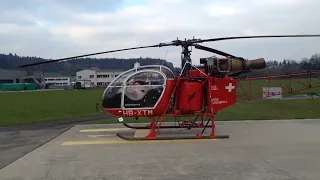 Helicopter SA315B Lama final flight Base Epagny Switzerland, end of an era… 15 November 2013