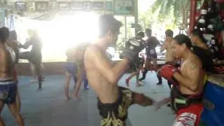 Koadang Sangmorakot  training hard in Bangkok Thailand