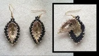 Double Russian leaf earrings beading tutorial (video version)