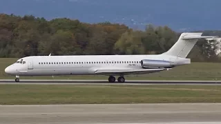 [FullHD] Gryphon Airlines McDonnell Douglas MD-87 landing & takeoff at Geneva/GVA/LSGG