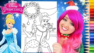 Coloring Cinderella Christmas Disney Princess Coloring Page Prismacolor Pencils | KiMMi THE CLOWN