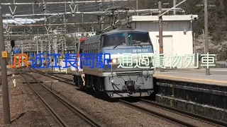 【HD60P】JR近江長岡駅 通過貨物列車 2024.4.10