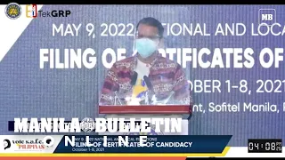 Robin Padilla files COC for senator in 2022 polls