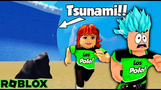 Arrastrados por un TSUNAMI!! Los Polo en ROBLOX