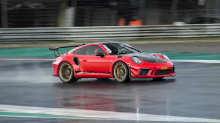 Porsche 991.2 GT3RS Weissach with JCR Race Exhaust FLATOUT On the Circuit! CRAZY LOUD Accelerations