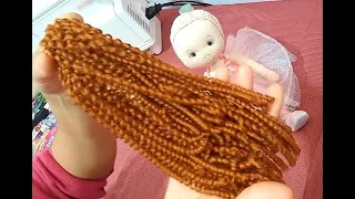 Como colocar cabelo cacheado em boneca - Vide 2